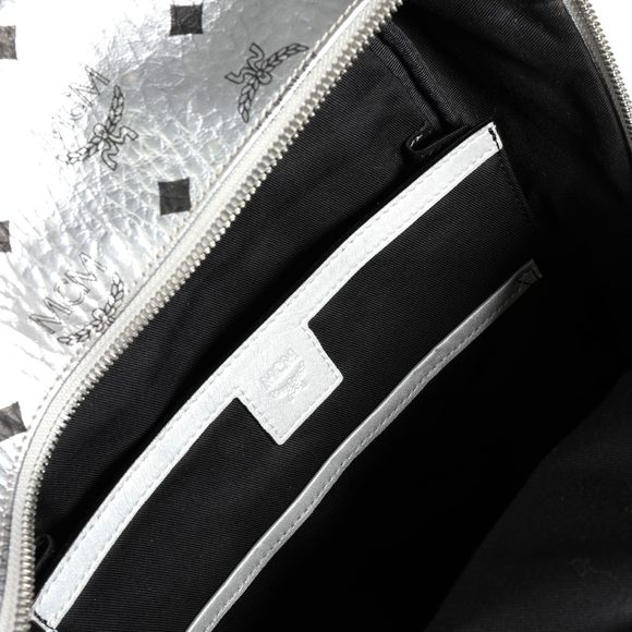 MCM Berlin Silver Visetos Monogram Trilogie Stark Backpack - Picture 8 of 9